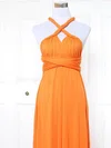 Jersey V-neck Empire Knee-length with Ruffles Bridesmaid Dresses #UKM01013141