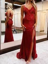 Sheath/Column V-neck Sparkly Sequin Prom Dresses With Appliques #UKM020111811